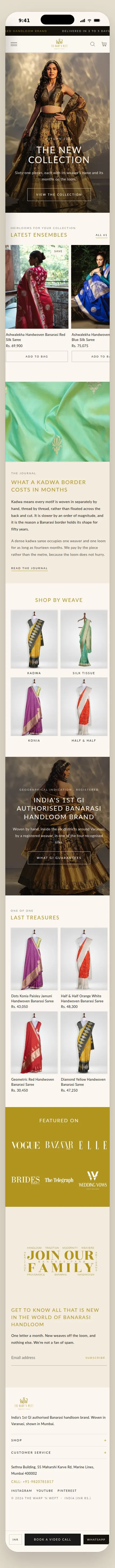 Warp n Weft ecommerce redesign mobile study